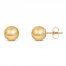 Ball Stud Earrings 14K Yellow Gold 8mm