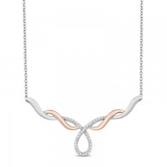 Hallmark Diamonds Necklace 1/5 ct tw 10K Rose Gold/Sterling Silver 18"