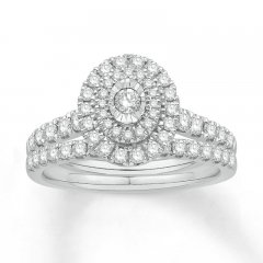 Bridal Set 7/8 ct tw Diamonds 14K White Gold