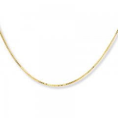 Box Chain Necklace 10K Yellow Gold 22" Length