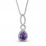 Amethyst Necklace Diamond Accent Sterling Silver