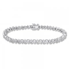 Diamond Bracelet 1/4 ct tw Round-cut Sterling Silver