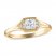 Diamond Engagement Ring 1/2 ct tw Princess/Round 14K Yellow Gold