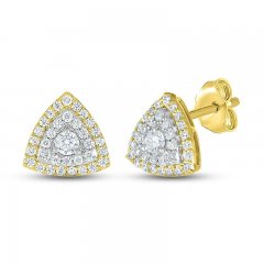 Diamond Earrings 1/2 ct tw Round-cut 10K Yellow Gold