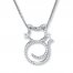 Cat Necklace Diamond Accents Sterling Silver