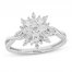 Sparks of Love Diamond Ring 1/2 ct tw Round/Baguette/Marquise 10K White Gold