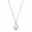 Cultured Pearl Necklace 1/10 ct tw Diamonds Sterling Silver 18"