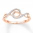 Double Infinity Ring 1/10 ct tw Diamonds 10K Rose Gold