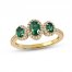 Emerald Ring 1/5 ct tw Diamonds 10K Yellow Gold