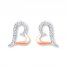 Heart Earrings 1/10 cttw Diamonds Sterling Silver/10K Rose Gold