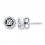 Diamond Stud Earrings 1/8 Carat tw Sterling Silver