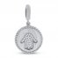 True Definition Diamond Hamsa Charm 1/6 ct tw Round-cut Sterling Silver