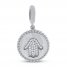 True Definition Diamond Hamsa Charm 1/6 ct tw Round-cut Sterling Silver