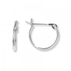 Hoop Earrings 14K White Gold