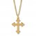 Men's Textured Cross Necklace 14K Yellow Gold 24" Length