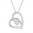 Diamond Heart Necklace 1/4 ct tw Round-cut 14K White Gold