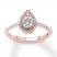 Diamond Teardrop Ring 1/3 ct tw Round-cut 10K Rose Gold