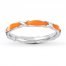 Stackable Ring Orange Enamel Sterling Silver