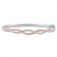 Diamond Bangle Bracelet 1/10 cttw Sterling Silver/10K Rose Gold