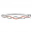 Diamond Bangle Bracelet 1/10 cttw Sterling Silver/10K Rose Gold