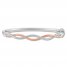 Diamond Bangle Bracelet 1/10 cttw Sterling Silver/10K Rose Gold