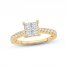 Multi-Diamond Engagement Ring 1-1/4 ct tw Princess & Round-cut 14K Yellow Gold