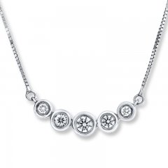 Diamond Necklace 1/4 ct tw Round-cut 10K White Gold