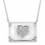 "I Love You" Diamond Heart Necklace 1/4 ct tw Sterling Silver