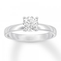 Certified Diamond Solitaire 3/4 Carat Round-cut 14K White Gold