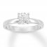 Certified Diamond Solitaire 3/4 Carat Round-cut 14K White Gold