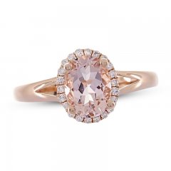 Morganite & 1/8 ct tw Diamond Ring 10K Rose Gold