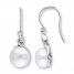 Cultured Pearl Earrings 1/20 ct tw Diamonds Sterling Silver