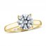 THE LEO Ideal Cut Diamond Solitaire Engagement Ring 2 ct tw 14K Yellow Gold