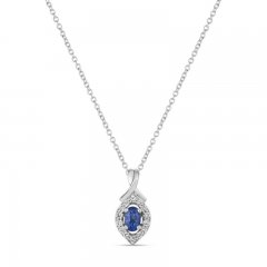 Le Vian Sapphire & Diamond Necklace 1/10 ct tw 14K Vanilla Gold 18"