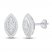 Diamond Earrings 1/4 ct tw Round/Baguette 10K White Gold