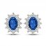 Blue & White Lab-Created Sapphire Earrings Sterling Silver