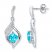 Blue & White Topaz Earrings Sterling Silver