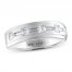 THE LEO Diamond Men's Wedding Band 1 ct tw Princess-cut 14K White Gold