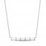 Lab-Created Opal Dainty Bar Necklace Sterling Silver 18"