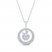 Diamond Best Teacher Necklace 1/6 ct tw Round/Baguette 10K White Gold 18"