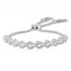 Diamond Tassel Bolo Bracelet 1/4 ct tw Round Sterling Silver