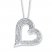 Diamond Heart Necklace 1/4 ct tw Round-cut Sterling Silver