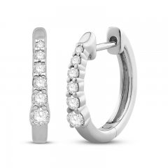 Diamond Hoop Earrings 1/5 ct tw 10K White Gold