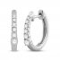 Diamond Hoop Earrings 1/5 ct tw 10K White Gold