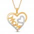 Diamond Mom Heart Necklace 1/6 ct tw 10K Yellow Gold