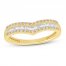 Diamond Anniversary Ring 1/4 ct tw Round/Baguette 10K Yellow Gold