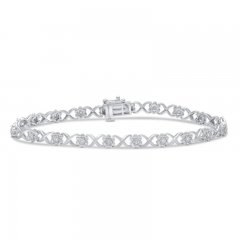 Diamond Fashion Bracelet Sterling Silver 7.5"