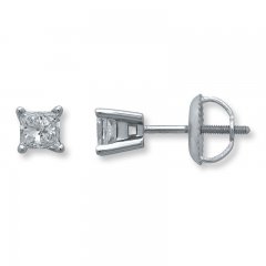 Certified Diamond Earrings 1/2 ct tw Princess-cut 18K Gold