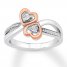 Diamond Heart Ring Sterling Silver/10K Rose Gold