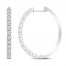 Diamond Hoop Earrings 2 ct tw Round-Cut 10K White Gold